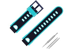 Coholl - Cinturino di ricambio per smart watch per bambini, 16 mm, compatibile con PTHTECHUS CPROGRACE INIUPO 9 Tong, in silicone, regalo per ragazze e ragazzi (blu con verde)