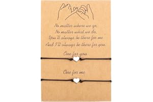 Xinzistar 2 Pieces Friendship Bracelet Pair Bracelets Long Distance Promise Matching Bracelet for Women Men Couples Best Friends Mother Daughter
