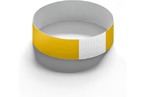 europaband Tyvek - 100 braccialetti per l'identificazione di eventi e feste, antistrappo e impermeabile, colore: giallo