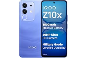 iQOO Z10x 5G (Ultramarine, 6GB RAM, 128GB Storage) | 6500 mAh Large Capacity Battery | Dimensity 7300 Processor | Military-Grade Durability