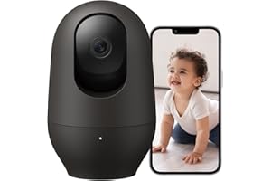 nooie 2K baby monitor, 360°Pan/Tilt Wi-Fi Baby Monitor with Camera and Phone App, Indoor Baby Camera, AI Motion Tracking, Night Vision, Two-Way Audio, Compatible with Alexa/Google Home