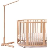 Promise Babe Wooden Baby Cradle Mobile Holder Changing Pad Music Box for Baby Mobile for Bed Playpen DIY Fixed Base Rotating