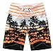 Produktbild Hffan Herren Badehose Badeshorts Männer badehosen Quick Dry Beach Surfing Laufen Watershort Beachshort Schwimmhose Drucken männer bikini bademode schwimmshorts Running badeanzug (Orange, M)