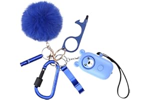‎OQIMAX OQIMAX 6PCS Sicherheits Schlüsselanhänger Set, Taschenalarm 130dB, Lauter Schrillalarm mit LED-Licht, Selbstverteidigung Panikalarm Taschenalarm für Frauen (Blau)