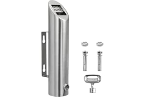 Wandaschenbecher aus Edelstahl, Runde Aschenbecher Wandmontage, Aschenbecher für draussen, Aschenbecher Edelstahl Wandaschenbecher mit Schloss für Terrasse, Restaurant, Hotel