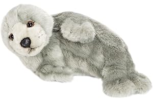 MIMEX WWF WWF12691 - Plüschfigur Robbe, Liegend 24 cm, grau