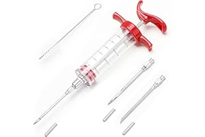 MOLYGAR Plastic Meat Injector Syringe Kit - 30ml Marinade Injector for Juicy Meats, BBQs, Roasts, and Grilled Foods, Perfect for Flavor Infusion and Tenderizing