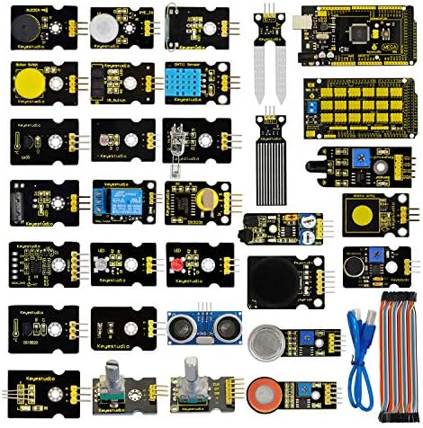 keyestudio Sensor Kit for Arduino Mega 2560 Arduino Uno R3 Arduino Micro Arduino Pro Mini, 30 Sensor Modules Kit with Tutorial and Mega 2560