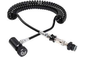 Tubo dell'aria ad alta pressione della bobina del telecomando del paintball per impieghi gravosi TUXING CO2 dell'aria compressa, tubo nero, G1 / 2-14