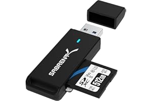 SABRENT SD, czytnik kart micro SD, adapter kart USB SD, USB 3.2 Gen 1 do SD czytnik kart pamięci OTG do SDXC, SDHC, SD, MMC, RS-MMC, obsługa MacBooka, komputera, laptopów itp. (CR-T2MS)
