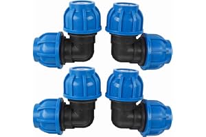 PE Plast Rörkoppling 32 mm till 32 mm Armbåge, Vattenrör Anslutning för PPR PE PVC, 4 st