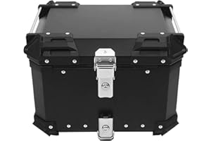 BEESOM 36L 45L 55L 65L 80L 100L Top Box for Motorcycle, Motorcycle Tour Tail Box, Motorcycle Top Box Aluminum Motorcycle Luggage with Security Lock, for Motorbike,Moped,Scooter,Black-80L
