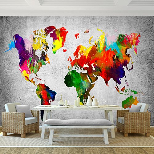 Fototapete Weltkarte 308 x 220 cm – Vliestapete – Wandtapete – Vlies Phototapete – Wand – Wandbilder XXL – !!! 100% MADE IN GERMANY !!! Runa Tapete 9124010a - 2