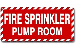 ICOBUTY Fire Sprinkler Pump Room Sign 4.5 x 10 Inch 40 Mil Thick Aluminum Reflective Sign UV Protected Water Proof
