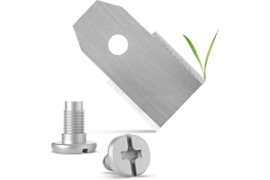 ECENCE 45x Spare blades stainless steel compatible with Husqvarna Gardena McCulloch ROB Flymo Yardforce Matrix Grizzly Brast - includes screws