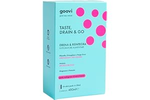 Goovi, Taste Drain & Go, Integratore Alimentare Drenante con Magnesio e Potassio, Favorisce il Microcircolo, con Estratti Vegetali di Ananas e Pilosella, Gusto Melograno e Frutti di Bosco, 24 Stick