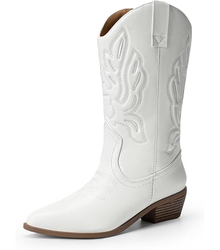 Stivali Texani Donna In Pelle E Camoscio Con Tacco E Lacci - Vintage Marroni, Alti, Stile Cowboy E Biker Per Inverno - 4