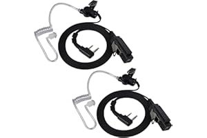 UAYESOK Walkie Talkie Auricolare Air Covert Tubo Acustico di Sicurezza Cuffie con Microfono 2 Pin per Baofeng Uv5R Bf-888S Kenwood Tk-250 Tk-2107 Tyt Radio Bidirezionale (Confezione da 2)