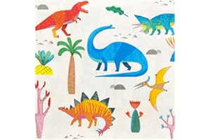 Talking Tables Dino Pack of 20-Size 33cm-Birthday Dinosaur Paper Napkins-Ideal Unisex Option for Boys or Girls, DINONAPKINS