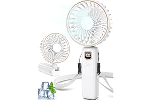 POIFL Mini Ventilateur Portable, 4000mAh Ventilateur Portable USB, Longue Autonomie, 6 Vitesses Ventilateur Silencieux Ventil