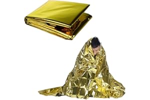 N\A Coperta d'Emergenza, Coperta salvataggio, 210 x 160 cm Coperte Isotermica Termiche, Emergenza Coperte Sopravvivenza, Protegge dal Caldo e dal Freddo, Oro/Argento 1 Pezzo