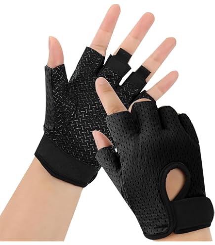 Gants De Musculation Homme/Femme - Respirants, Antidérapants, Pour Fitness, Cyclisme, Randonnée (Noir)