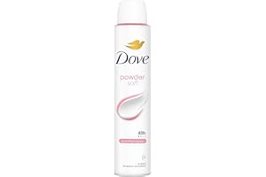 Dove Powder Soft Women's Antiperspirant Deodorant Body Spray for 48 hour sweat and odour protection with ¼ moisturising cream 200 ml, Pack of 6