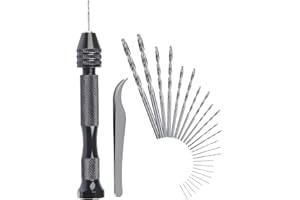 CESFONJER 25 Pcs Mini Twist Bits 0.5mm-3mm Micro punte da trapano Set con precisione a mano Pin Vise Rotary Tools per foratura Modellismo fai-da-te