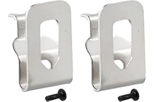 COOKIBLEND Lot de 2 crochets à clip de ceinture pour perceuse électrique, crochets de rechange avec 2 pièces de vis adaptées pour perceuse 18 V 20 V N268241 N169778 DCD980