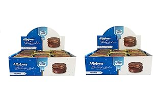 VOGLIARGENTINA Alfajores Mardel con Dulce De Leche e Cioccolato Nero - Deliziosi dolcetti argentini, morbidi e gustosi. Confezione con 2 pack contenenti 6 Scatole da 24 Unità.
