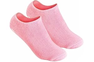 Pinkiou Moisturising Socks for Women Foot Mask Silicone Gel Socks for Dry Cracked Foot Skin Moisturizing (Pink)