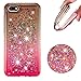 Produktbild Carols Huawei Y5 2018 Handy Hülle Diamond Rhinestone Glitzer Farbverlauf Durchsichtig Transparent,Flüssig Bewegende Treibsand Silikon TPU Bumper Hard Handyhüllen - Grau + Pulver