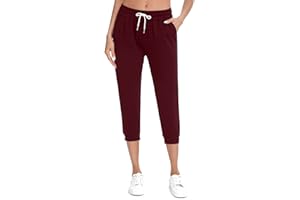 Sykooria Pantalones de Chándal Capri para Mujer Pantalones Deportivos Recortados Pantalones deJogging de Algodón para Correr