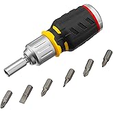 STANLEY FATMAX FMHT0-62688 Destornillador con 6 puntas intercambiables FatMax Range, Mecanismo de carraca de 40 dientes, Ángu