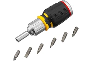 STANLEY - FATMAX Stanley FatMax, Śrubokręt mini, wkrętak krótki z grzechotką na bity, FMHT0-62688