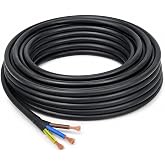 3x2,5 MM CCA TTR SİYAH RENK KAU&Ccedil;UK TOPRAKLI SEYYAR ELEKTRİK KABLOSU (10 METRE)