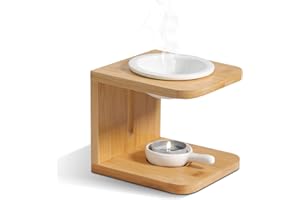 ComSaf Zestaw 1 ceramicznych palników olejków eterycznych, podgrzewacz do topienia wosku z uchwytem na podgrzewacze, dekoracyjny palnik aromaterapeutyczny, do domu, biura, na urodziny, prezent ślubny