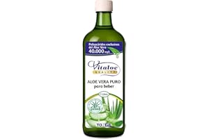 Aloe Vera Puro para Beber 100% | Digestivo Natural y Detox | Jugo Sin Antraquinonas ni Aloína | Extraido en Frío, Sin Pasteurizar | Botella de Vidrio | 1 Litro | TONGIL