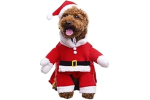 BINGPET Dog Christmas Costumes with Santa Claus Hat Pet Clothes Suit Xmas Outfits Hoodies for Dogs Puppy Cats Cosplay Holiday Large