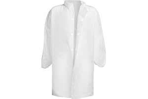 Tecno Hospital Bata desechable con cierre de velcro de TNT, paquete de 5 unidades, color blanco, hipoalergénico, impermeable, producto italiano