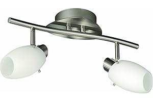 Philips Lighting 509921710 Usagi Barra Spot 2 Luci, Acciaio Spazzolato e Vetro Satinato, Bianco