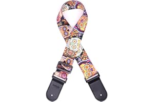 JSHshield Guitar Strap, Accessori per Chitarra, Tracolla Regolabile per Chitarra Jacquard Fluorescente per Basso, Chitarra Elettrica e Acustica, Migliori Regali per Chitarristi