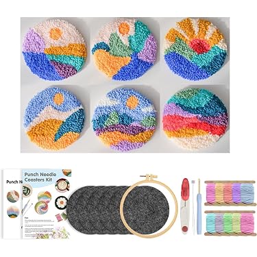 Kitphoenix Kit Punch Needle Per Cuscino Fai Da Te 43x43 Cm - Tappeto Coniglio Con Gancio - 6