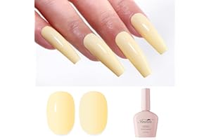 Imtiti Gelb UV Nagellack, Butter Gelb UV Gel Nagellack Soak Off Led Gel Nail Polish Frühling Sommer Gel Nagellack DIY Nagel Kunst Starter Maniküre Salon Gellack Kit 10ML