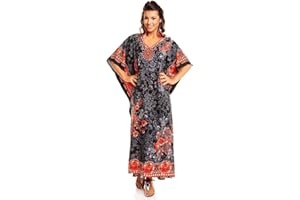 Looking Glam New Ladies Oversized Maxi Kimono Kaftan Tunic Kaftan Dress Free Size