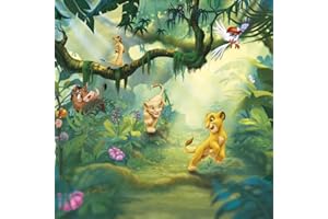 Komar Disney Król Lew, dżungla, tapeta, winyl, wielokolorowa, 368 x 0,2 x 254 cm