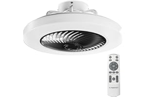 ‎NOATON Noaton Deckenventilator mit Beleuchtung 12050B Triton, Schwarz, LED Dimmbar, 3 Farbtemperaturen, Fernbedienung, Timer, Luftdurchsatz bis zu 60 m3/min, für Wohnzimmer Schlafzimmer, Durchmesser 50cm