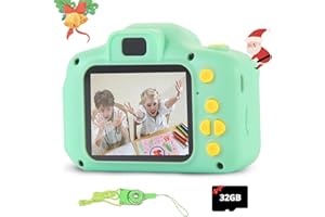 OMWay Kinderkamera ab 3 4 5, Weihnachten Geburtstag Spielzeug Geschenke für 3-8 Jahre,1080P HD Fotoapparat Digitalkamera Kinder Kamera für 7 8 jährige Mädchen Junge (Grün)