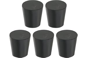 PATIKIL Solid Rubber Stoppers 3#, Pack of 5 Conical Laboratory Seal Rubber Stoppers Lab Plug for Test Tube Plugs for Bottles Water Pipe Seal, Black