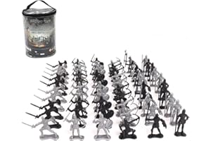 BYNYXI 60 sztuk średniowiecznych figurek żołnierzy wojskowych, 5-7 cm, archaiczne, wojownicze, konie, żołnierze, plastik, średniowieczne rycerze, zabawki dla dzieci, chłopców, prezent